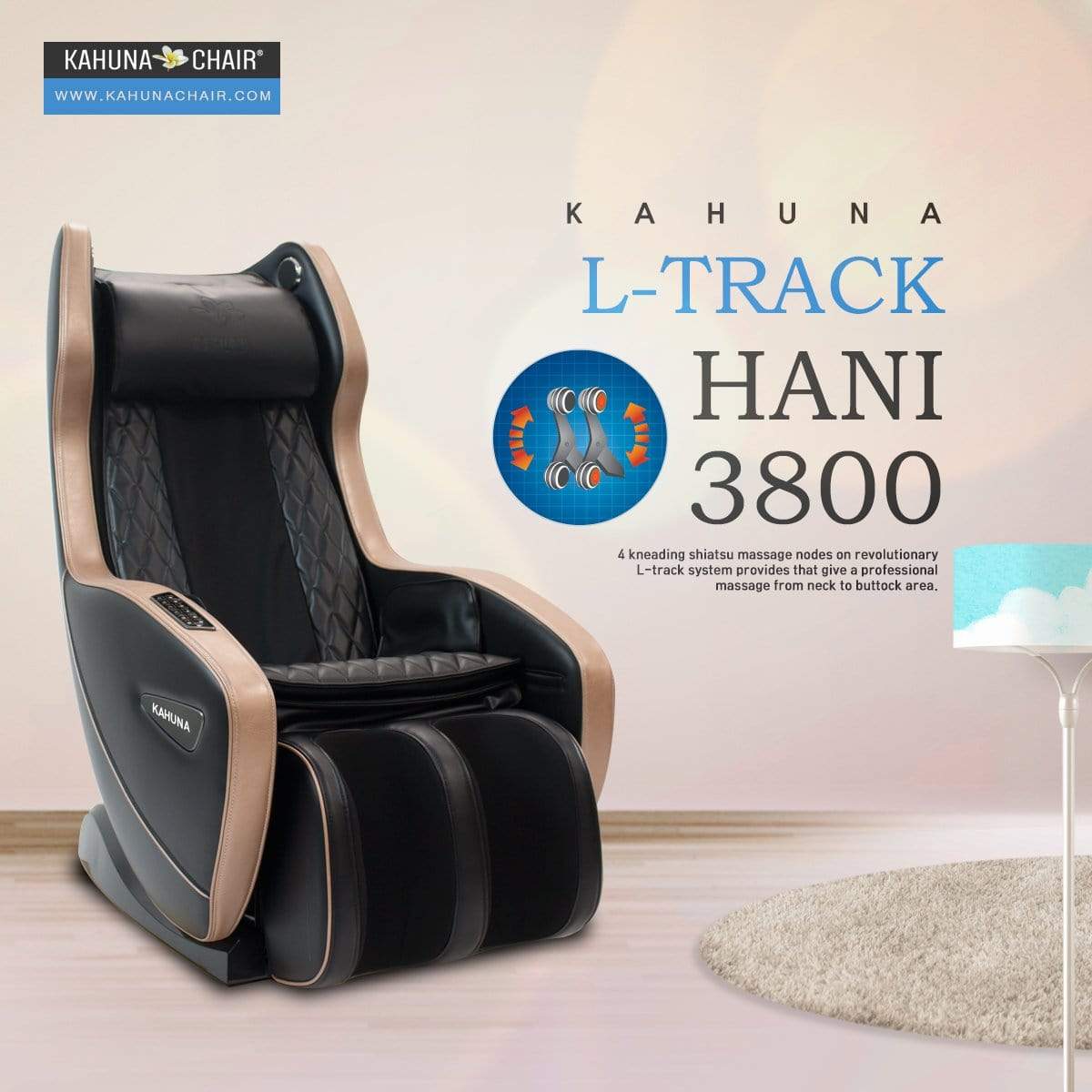 Kahuna L-Track Zero Gravity Compact Kahuna Massage Chair, Hani3800