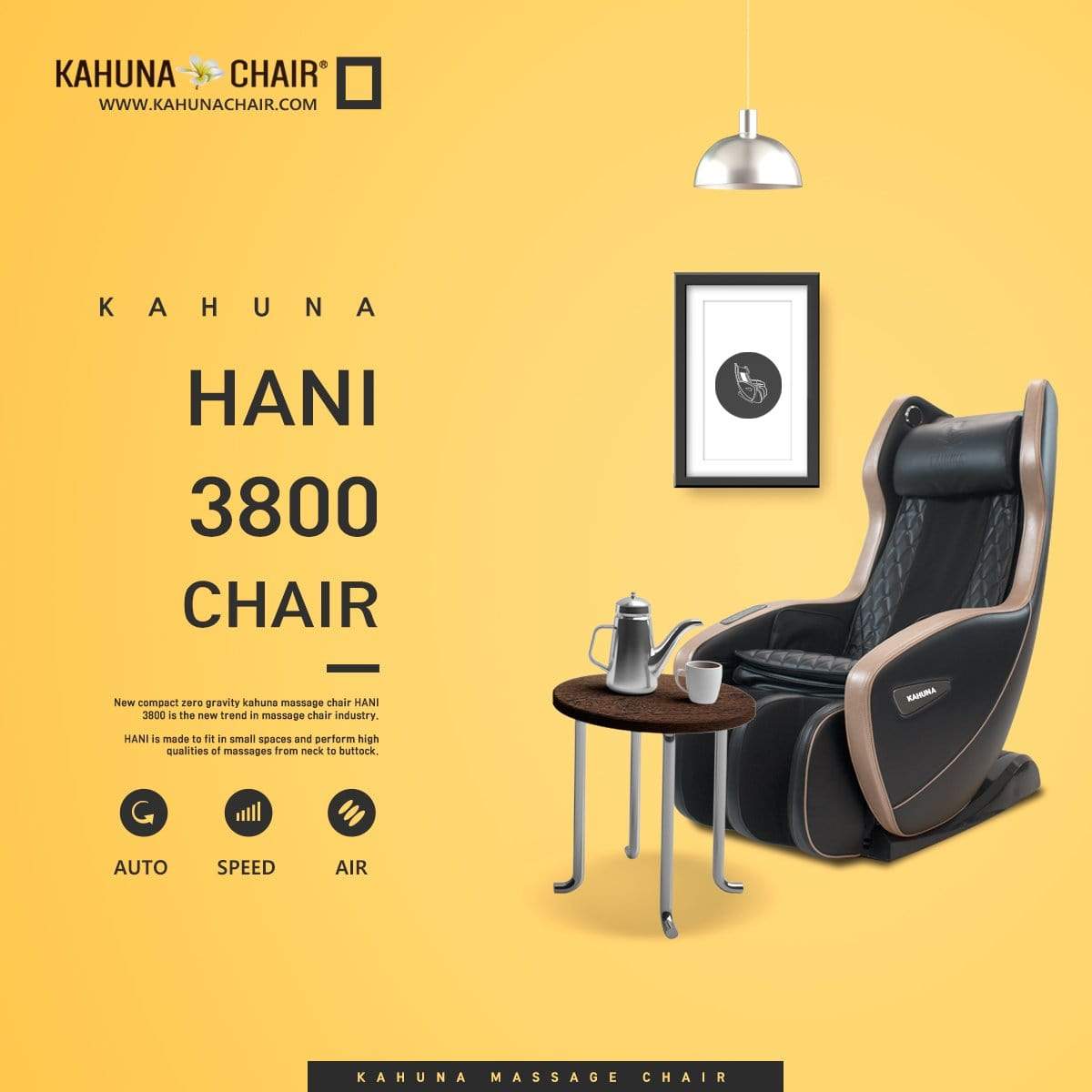 Kahuna L-Track Zero Gravity Compact Kahuna Massage Chair, Hani3800