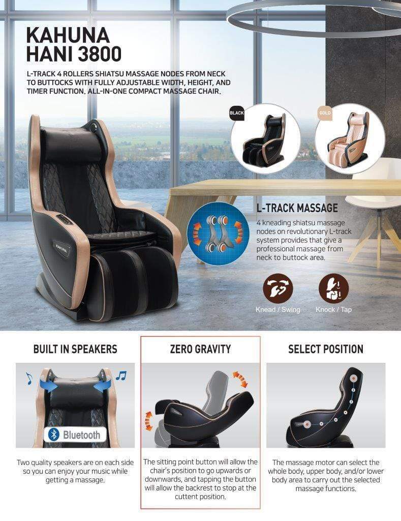 Kahuna L-Track Zero Gravity Compact Kahuna Massage Chair, Hani3800